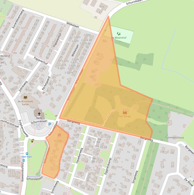 Kaart van postcodegebied 7211DG.