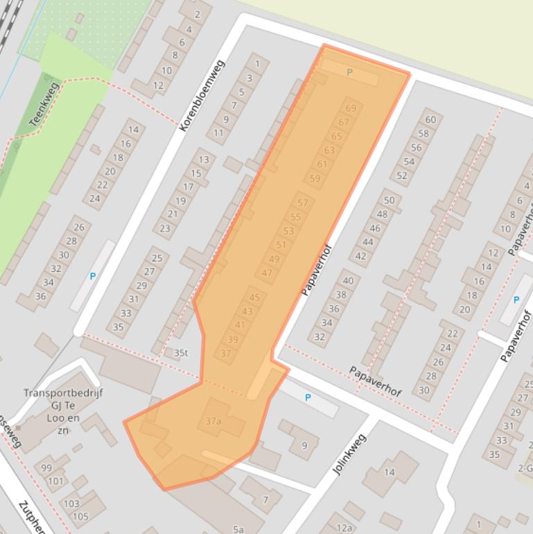 Kaart van postcodegebied 7211DJ.