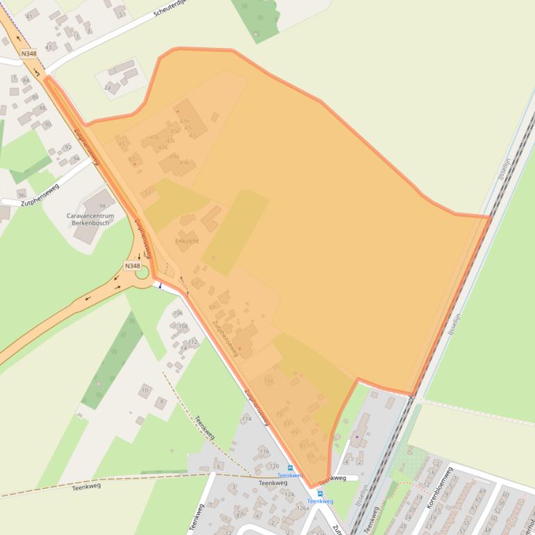 Kaart van postcodegebied 7211EB.