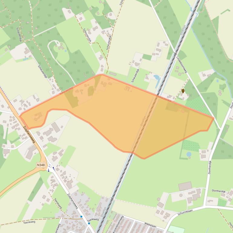 Kaart van postcodegebied 7211ET.