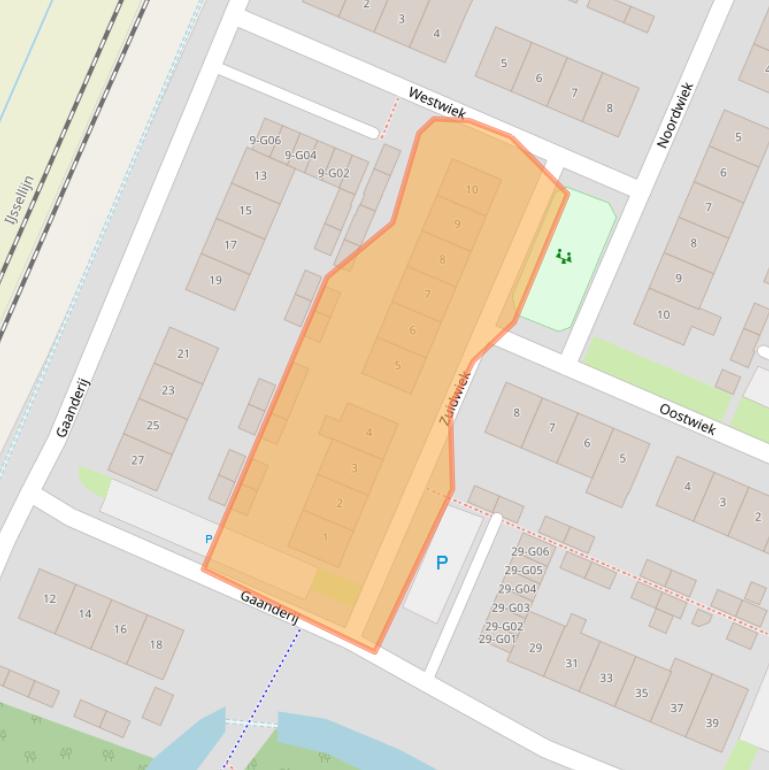 Kaart van postcodegebied 7211GJ.