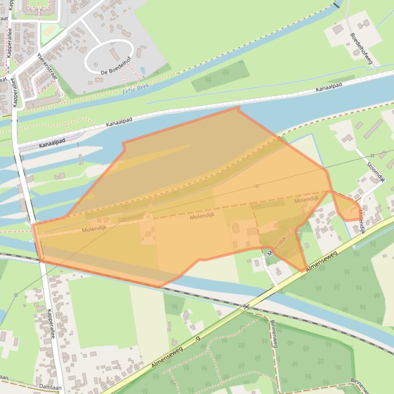 Kaart van postcodegebied 7211MB.