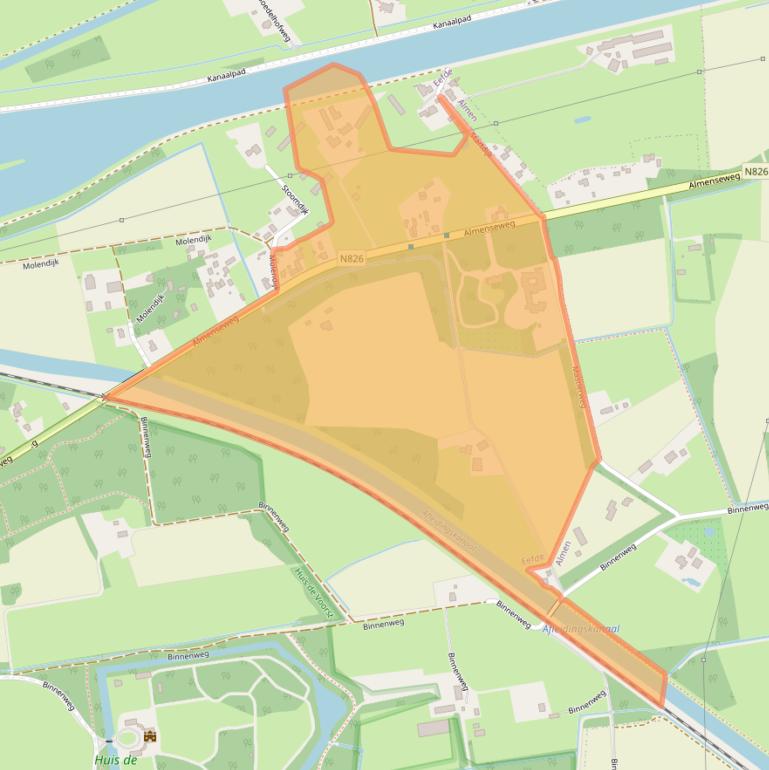 Kaart van postcodegebied 7211ME.