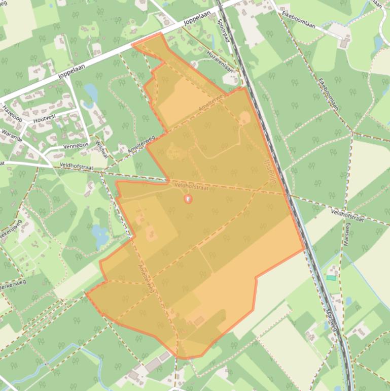 Kaart van postcodegebied 7213BC.