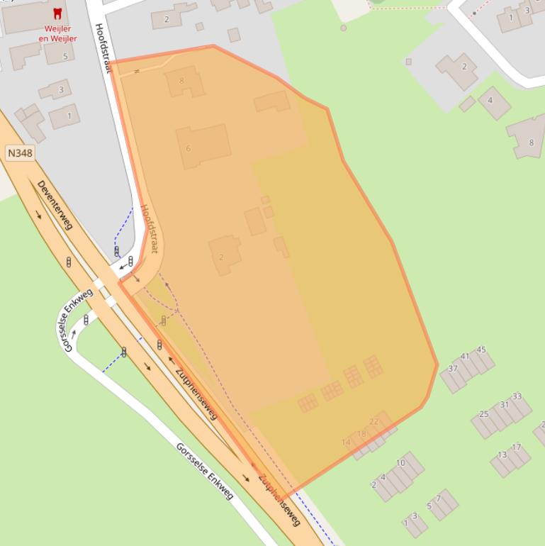 Kaart van postcodegebied 7213CT.