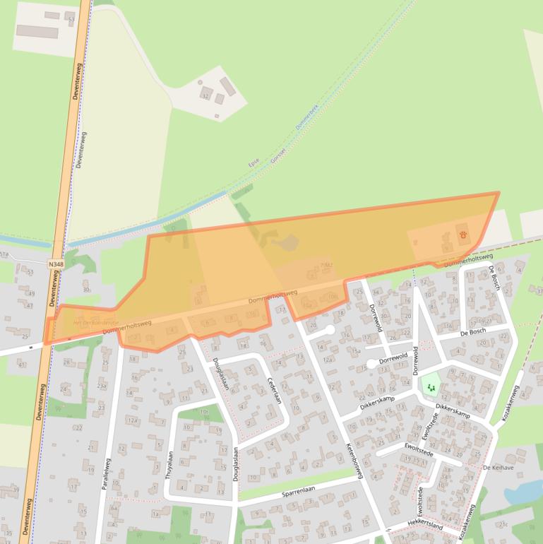 Kaart van postcodegebied 7213ET.