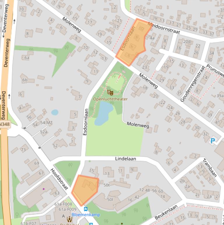 Kaart van postcodegebied 7213WV.