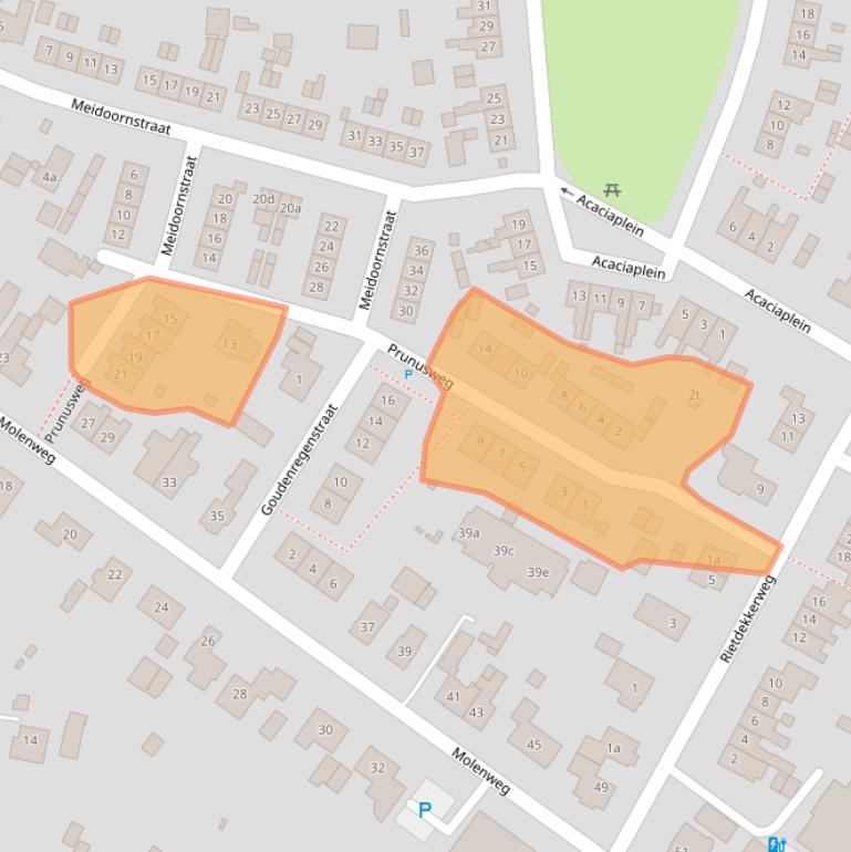 Kaart van postcodegebied 7213WX.