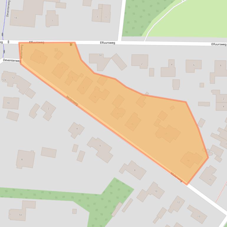 Kaart van postcodegebied 7213XA.