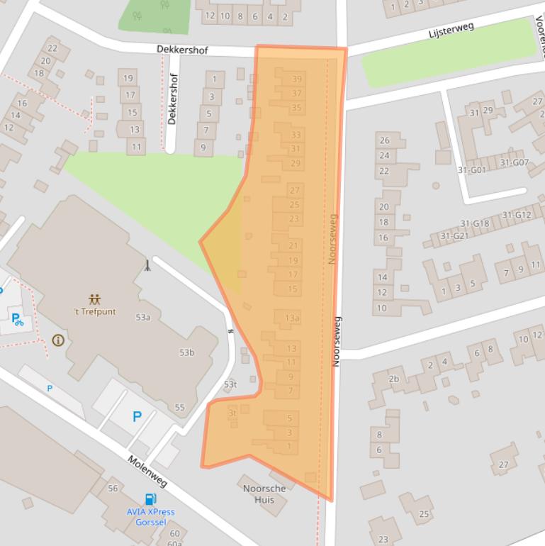 Kaart van postcodegebied 7213XV.