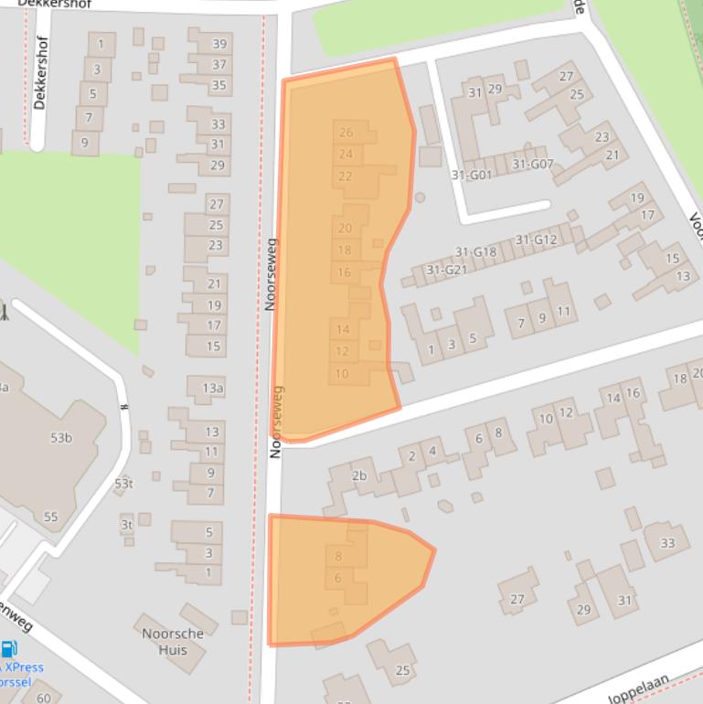 Kaart van postcodegebied 7213XW.