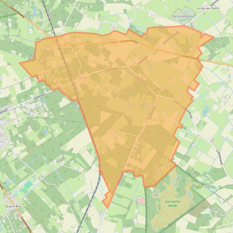 Kaart van postcodegebied 7215.