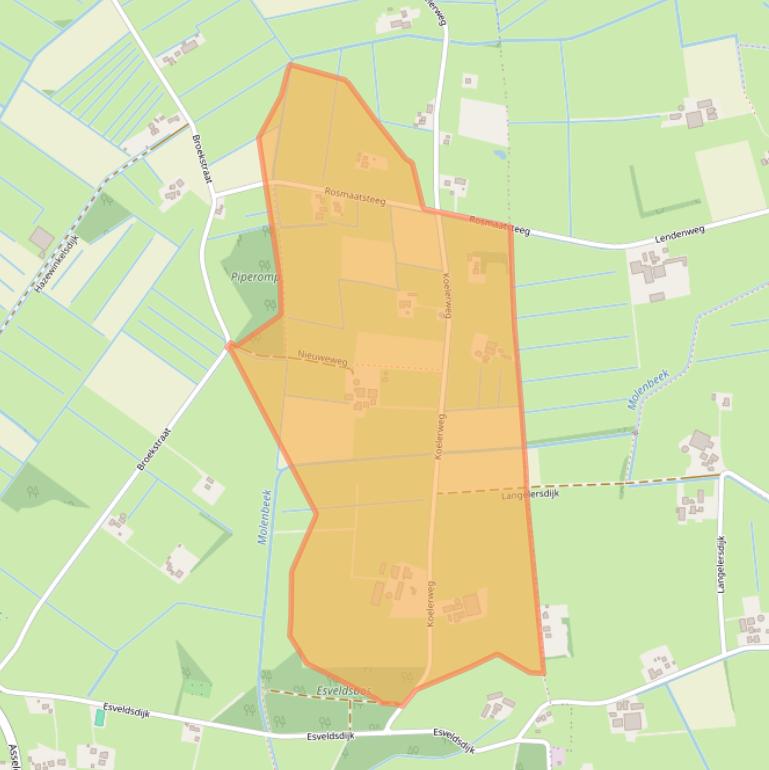 Kaart van postcodegebied 7217SR.