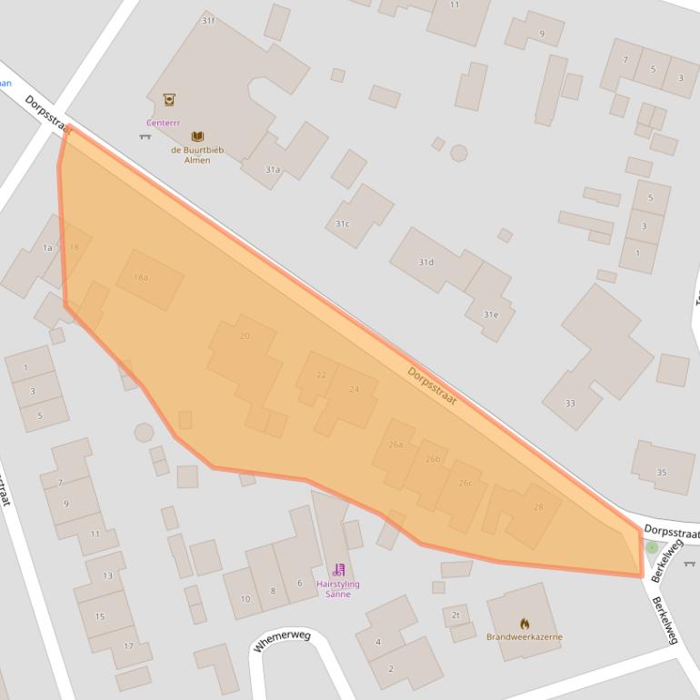 Kaart van postcodegebied 7218AG.