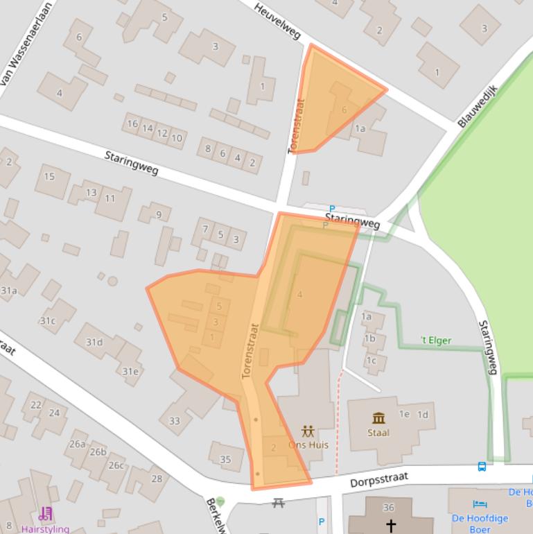 Kaart van postcodegebied 7218BC.