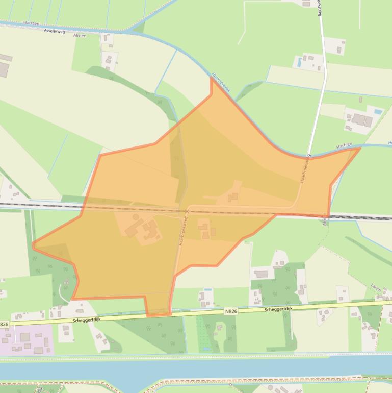Kaart van postcodegebied 7218NL.
