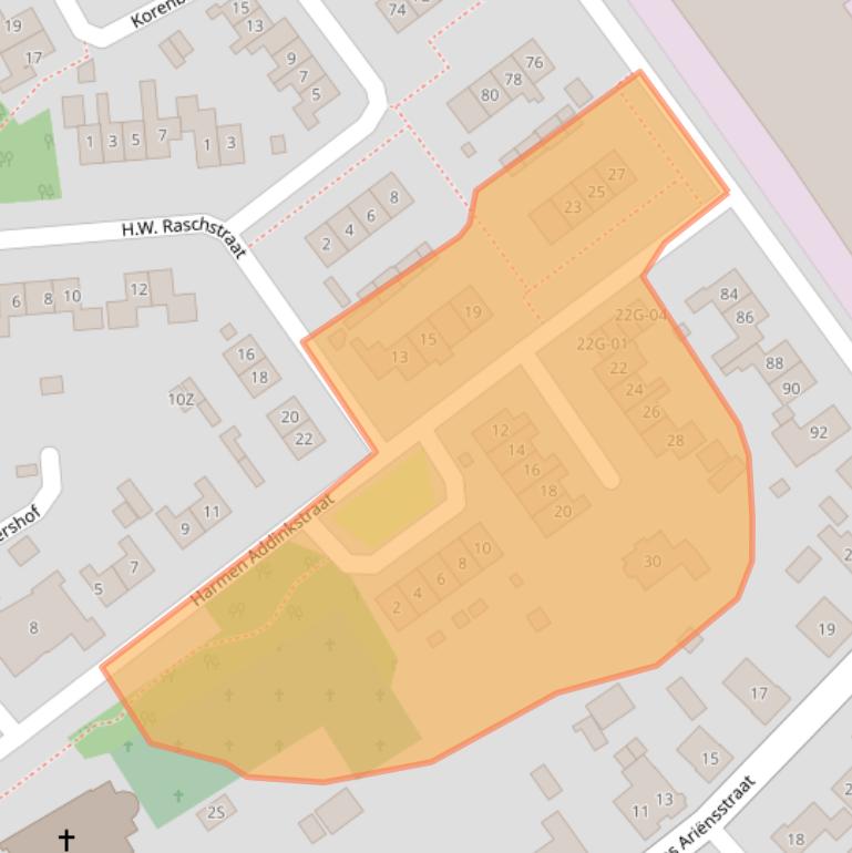 Kaart van postcodegebied 7221BG.