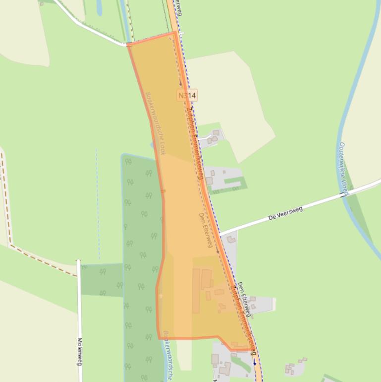 Kaart van postcodegebied 7223DD.