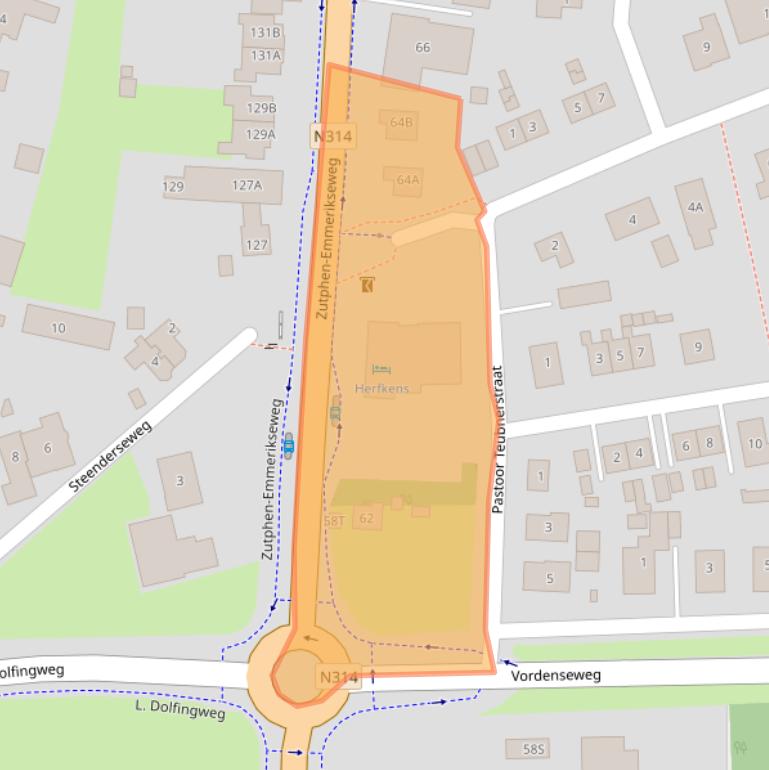 Kaart van postcodegebied 7223DJ.