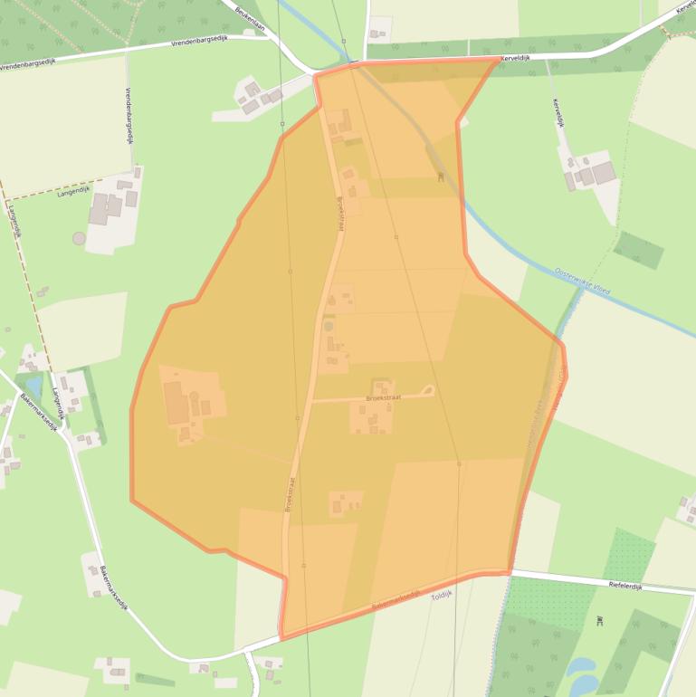 Kaart van postcodegebied 7223KK.