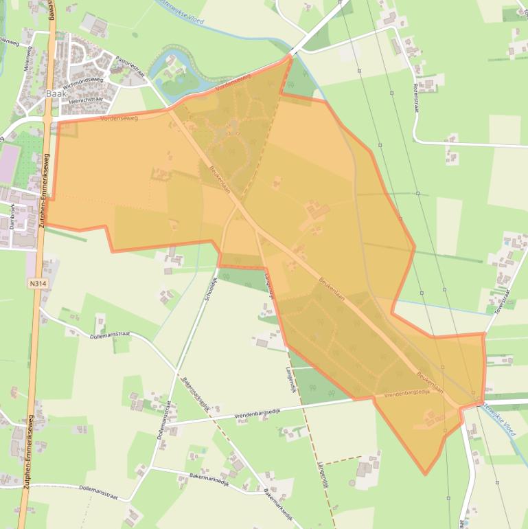 Kaart van postcodegebied 7223KL.