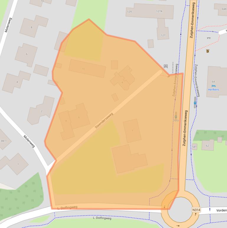 Kaart van postcodegebied 7223LA.