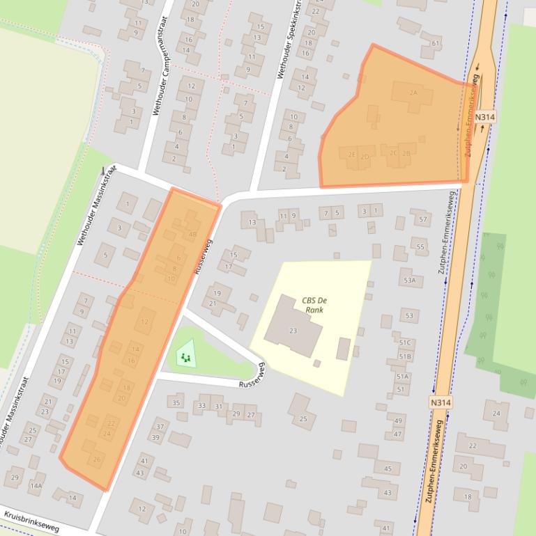 Kaart van postcodegebied 7227DD.