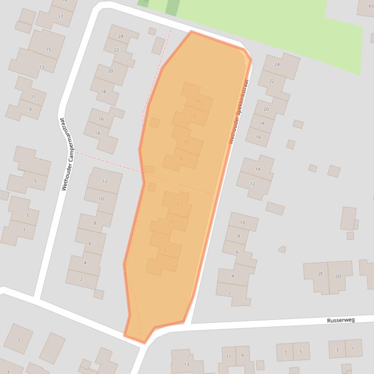 Kaart van postcodegebied 7227DV.