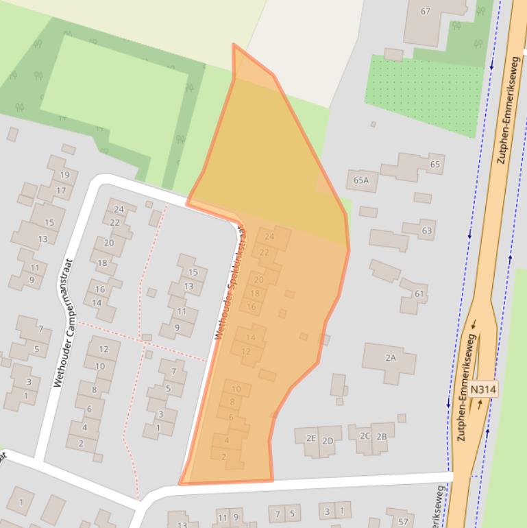 Kaart van postcodegebied 7227DW.