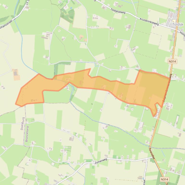 Kaart van postcodegebied 7227NB.