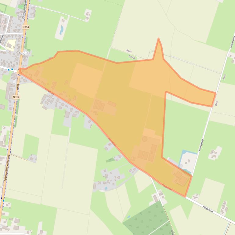 Kaart van postcodegebied 7227ND.