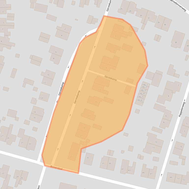 Kaart van postcodegebied 7231BJ.