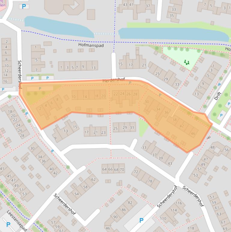 Kaart van postcodegebied 7232BT.