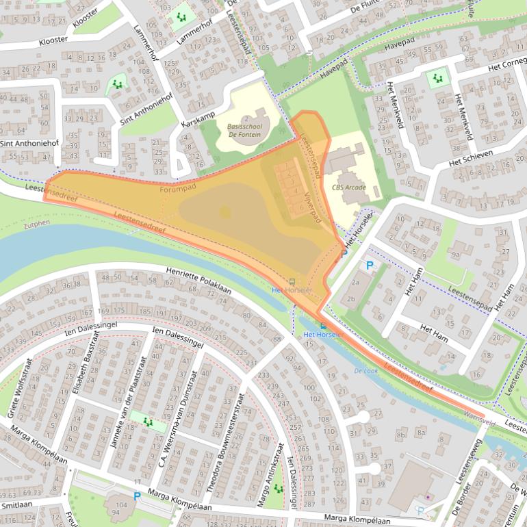 Kaart van postcodegebied 7232BZ.