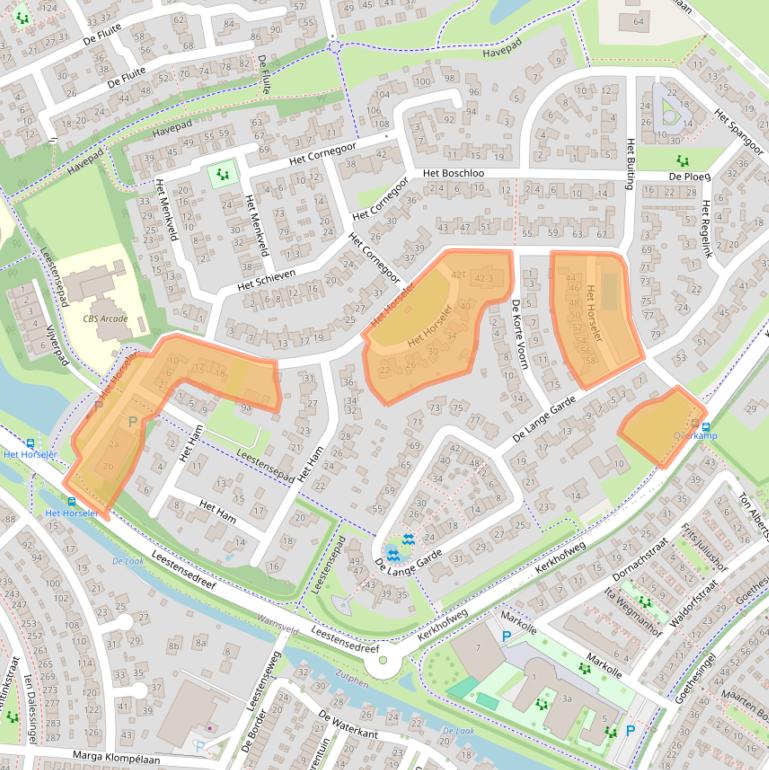 Kaart van postcodegebied 7232GB.