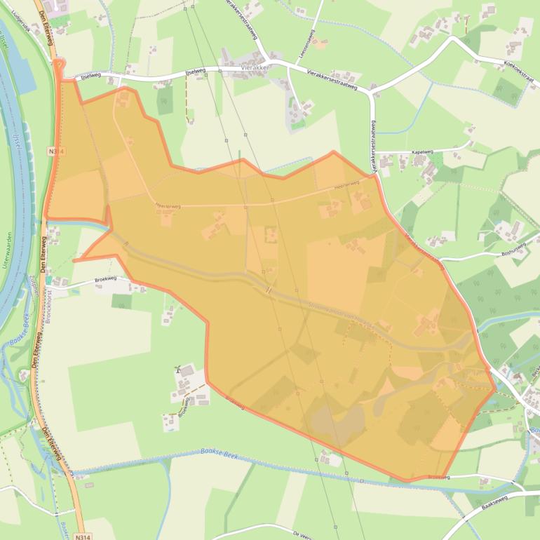 Kaart van postcodegebied 7233SG.