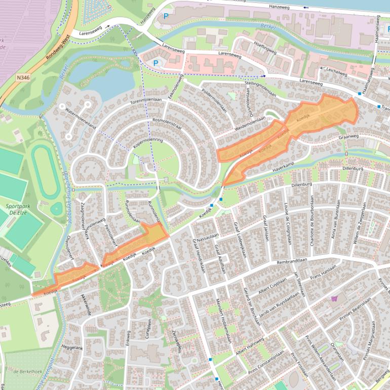 Kaart van postcodegebied 7241CL.