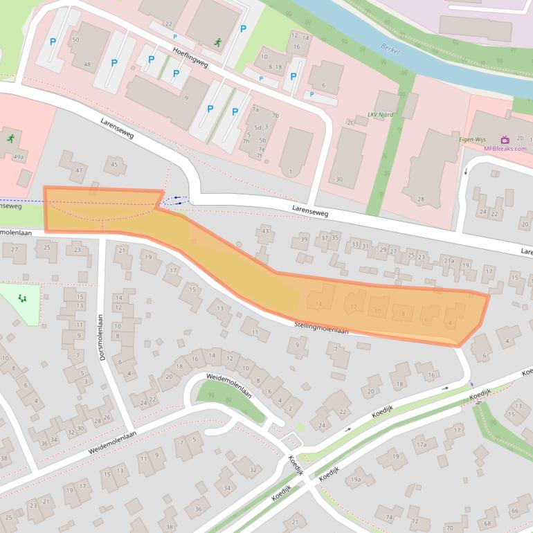 Kaart van postcodegebied 7241VZ.