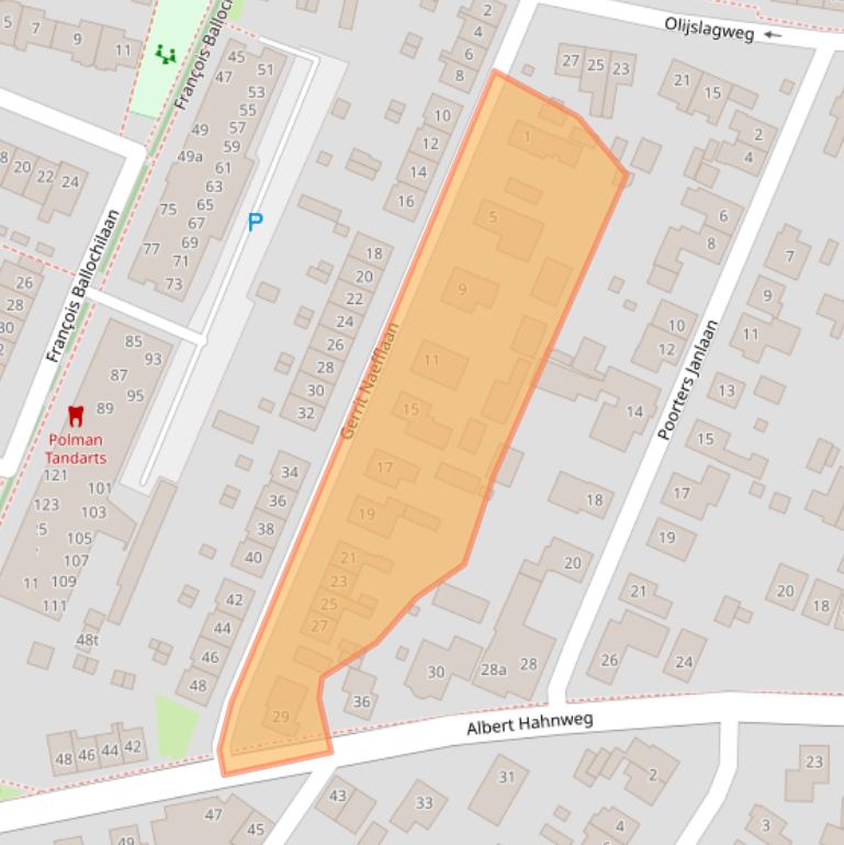 Kaart van postcodegebied 7242AJ.