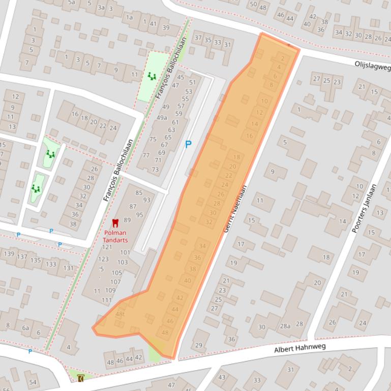 Kaart van postcodegebied 7242AK.