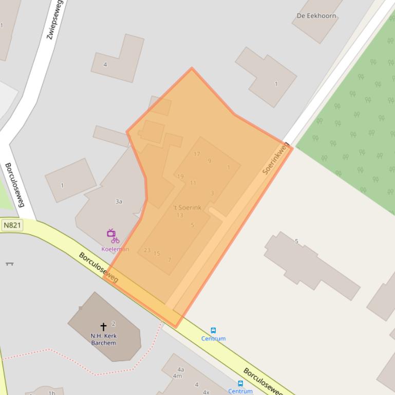 Kaart van postcodegebied 7244AW.