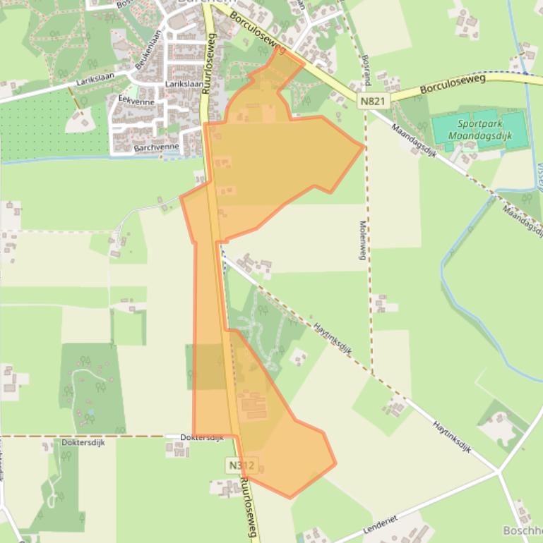 Kaart van postcodegebied 7244PC.