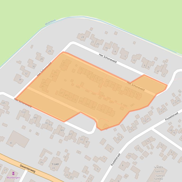 Kaart van postcodegebied 7245EA.