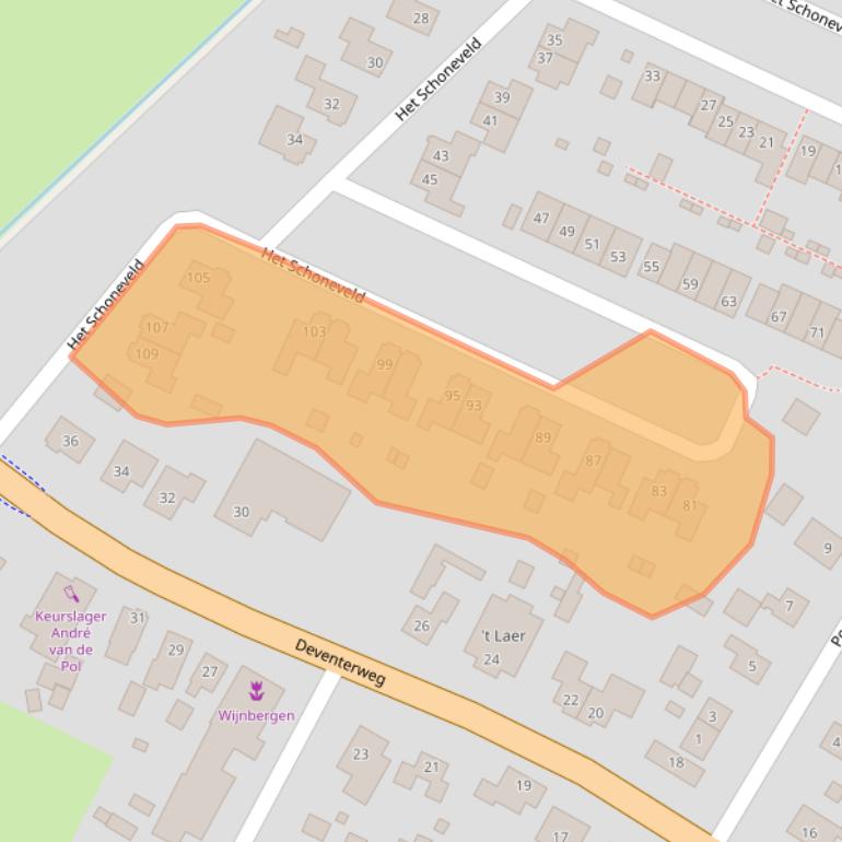 Kaart van postcodegebied 7245EB.