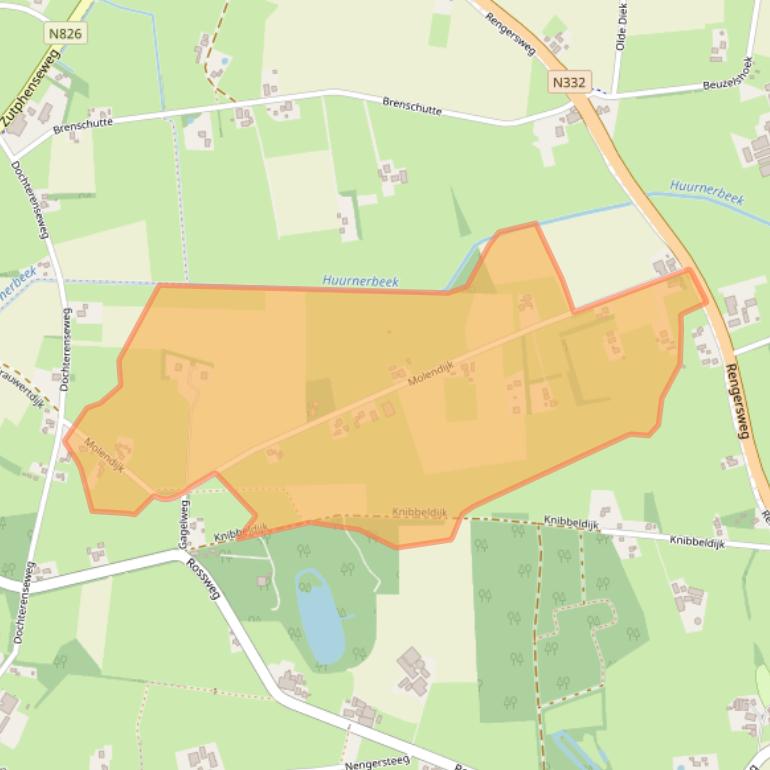 Kaart van postcodegebied 7245NE.