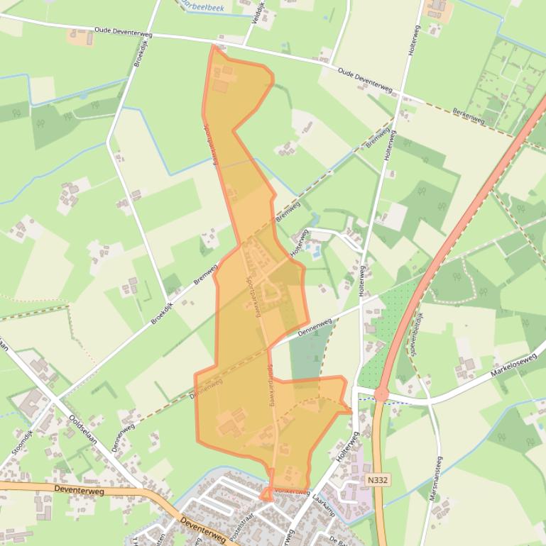 Kaart van postcodegebied 7245RB.