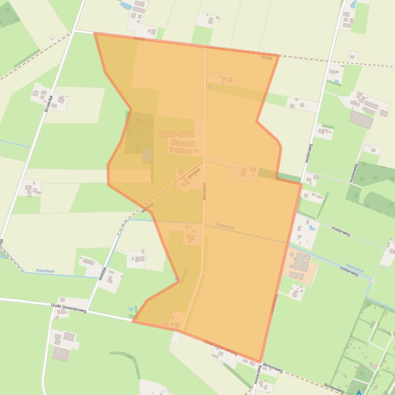 Kaart van postcodegebied 7245RE.