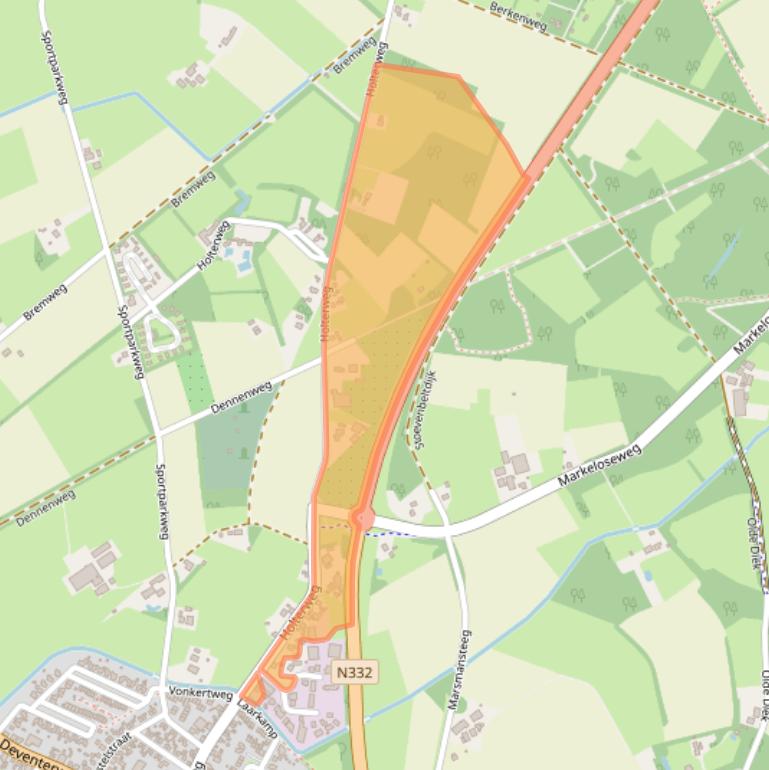 Kaart van postcodegebied 7245SC.