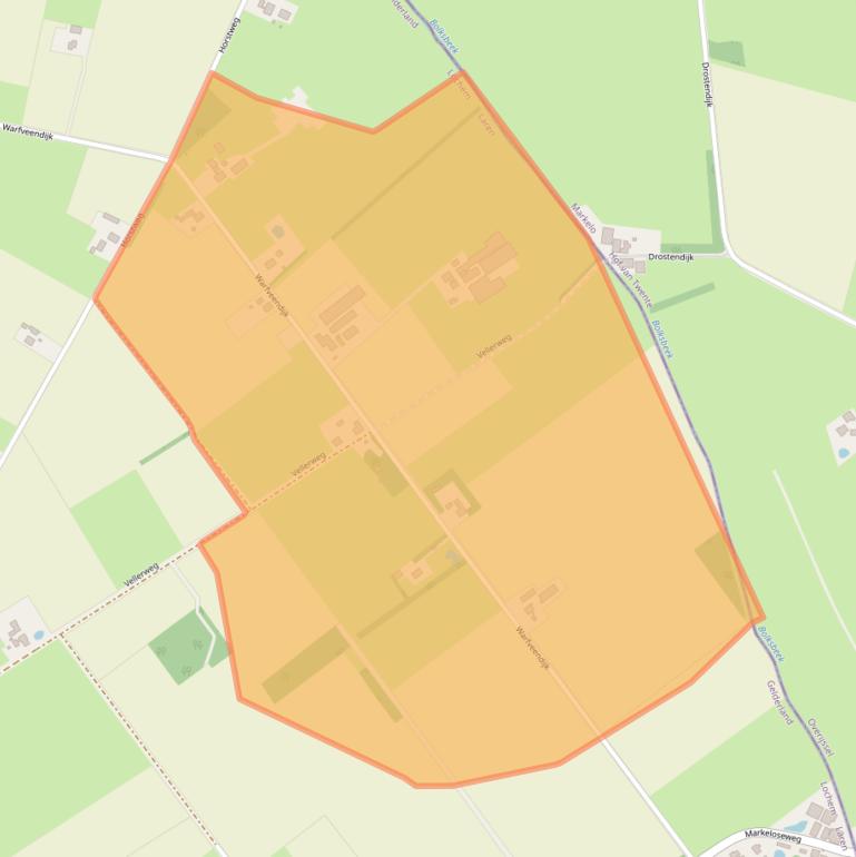 Kaart van postcodegebied 7245TG.