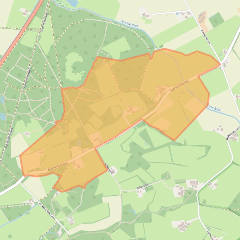 Kaart van postcodegebied 7245TN.